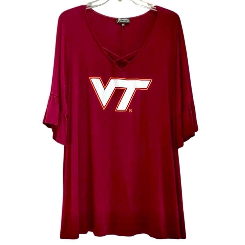 Gameday Couture Virginia Tech Top in Burgundy/Orange/White Women’s XL